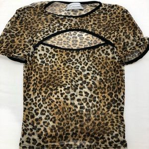 Mesh Cheetah Crop Top
